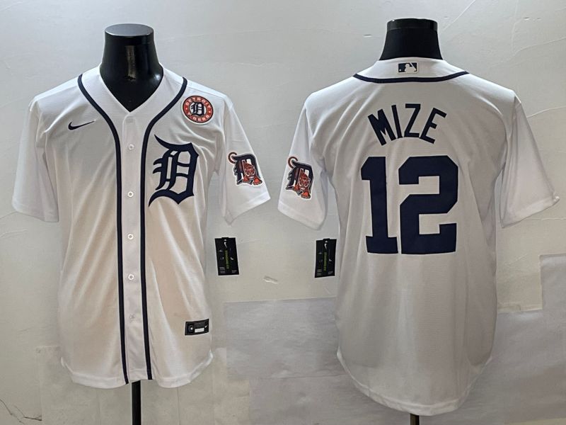 Men Detroit Tigers #12 Mize White Game 2025 Nike MLB Jersey style 6